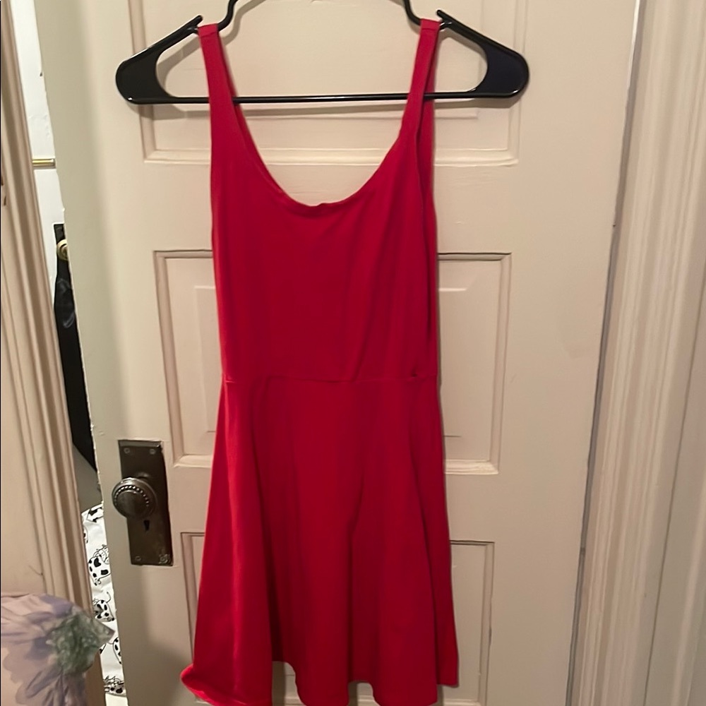 Express Red Sleeveless Scoop Neck Sundress